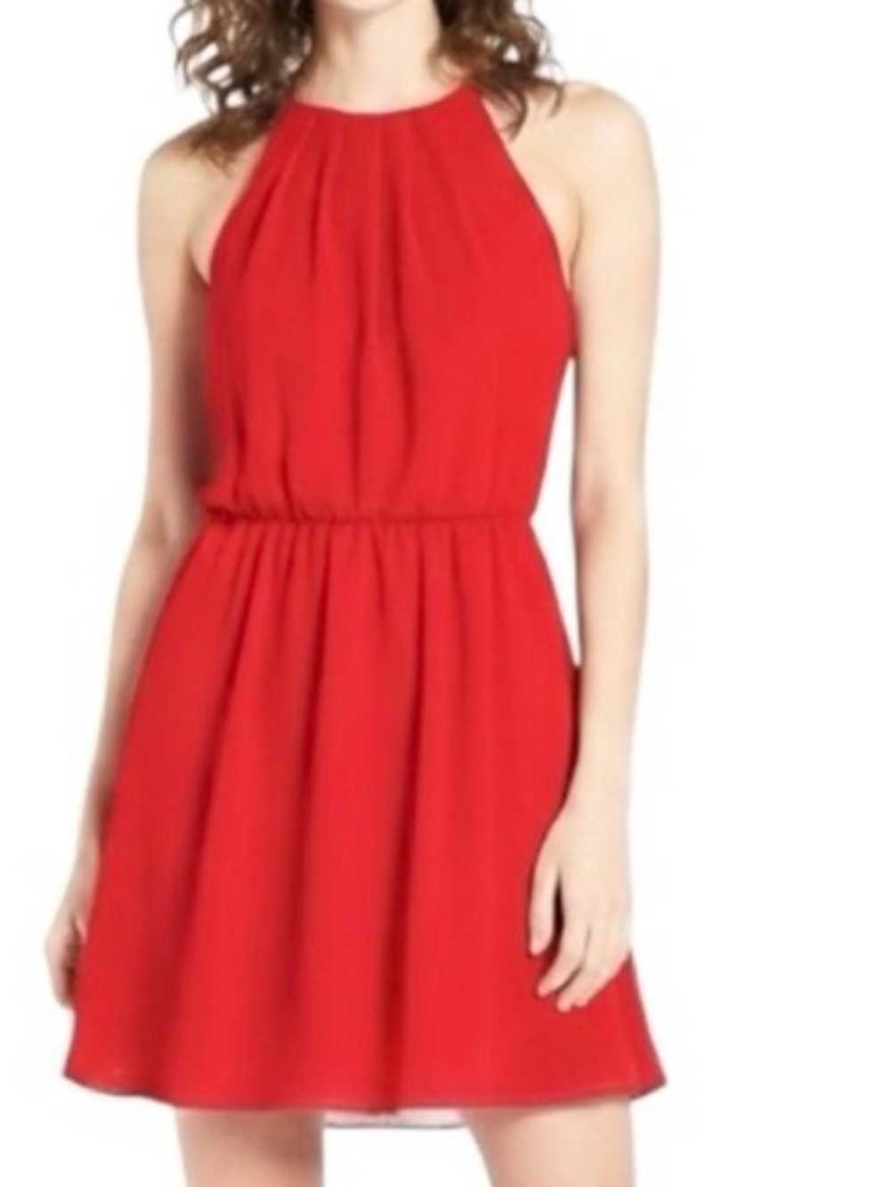 Lush Red Halter Mini Dress
